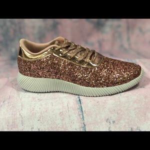 Rose gold glitter sneakers